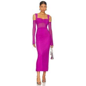Runaway The Label Lamoura Dress in Plum Medium New Womens Maxi Long Gown